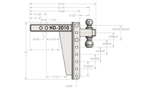 2.0' HEAVY DUTY 10' DROP/RISE