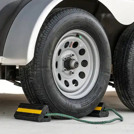 Buyers Products WC24483 Wheel Chock Black and Yellow Rubber 2 Chocks Connects By N