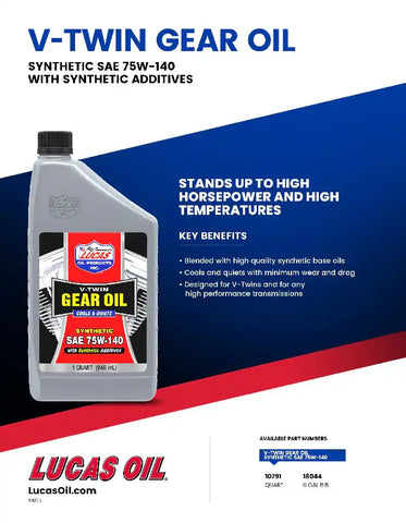 LUCAS OIL 10791 SYNTHETIC SAE 75W-140 V-T