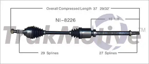 TRAKMOTIVE NI-8226 NEW CV AXLE