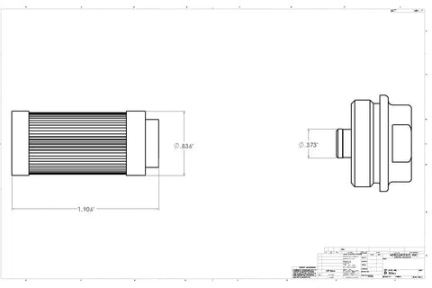 AEROMOTIVE 12303 STR ROD IN LN FILTER