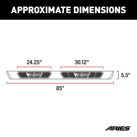 ARIES 2558055 ASCENTSTEP 5-1/2' X 85' BLACK STEEL