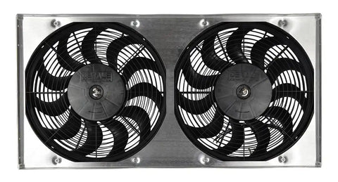 DERALE 16843 DUAL RAD FAN/ALUMINUM SHROUD ASSEMB