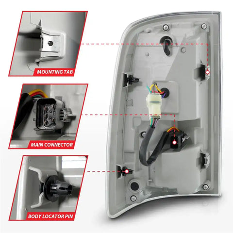 ANZO USA 311470 Tail Light Assembly LED Smoke Lens Black Housing Red Brake Light/