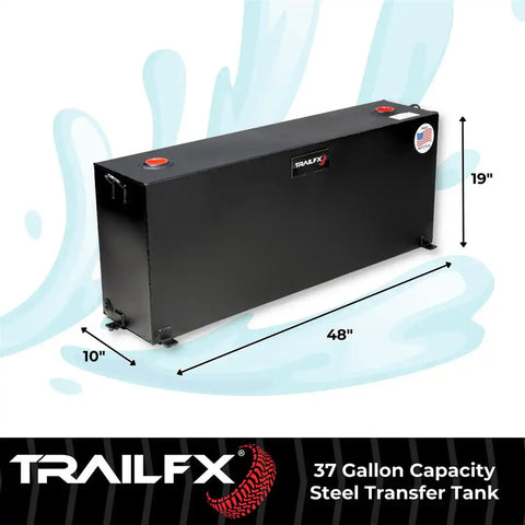 37 GAL MATTE BLK STEEL RECT TANK