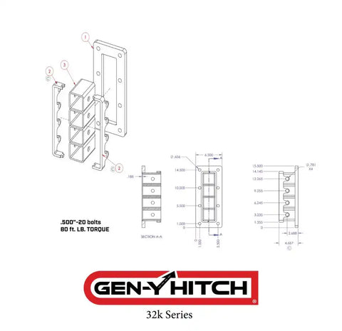 GEN-Y HITCH GH-3024 MEGA-DUTY 2.5' BOLT-ON 9' DROP 3.5K