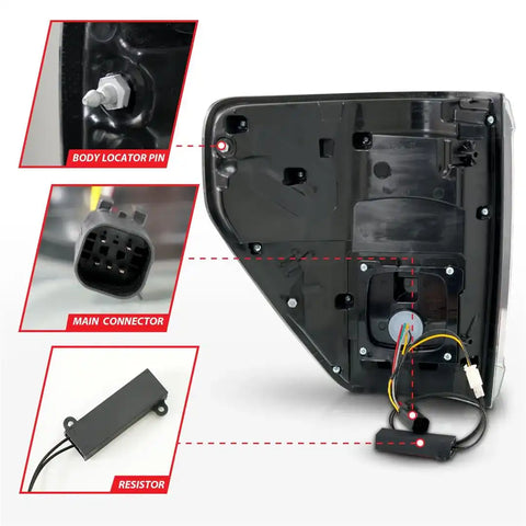ANZO USA 311473 Tail Light Assembly LED Clear Lens Black Housing Red Brake Light/