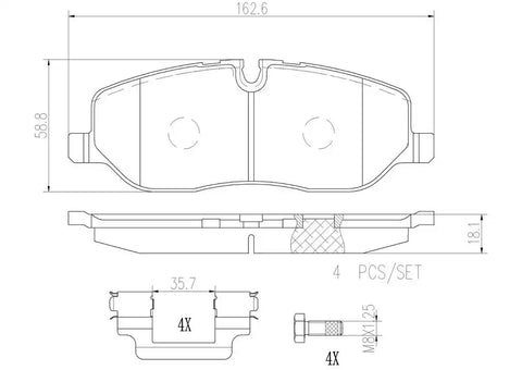 BREMBO P44014N DISC BRAKE PAD SET