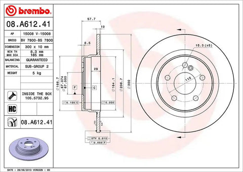 BREMBO 08A61241C02 DISC BRAKE ROTOR