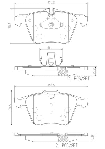 BREMBO P36027N DISC BRAKE PAD SET