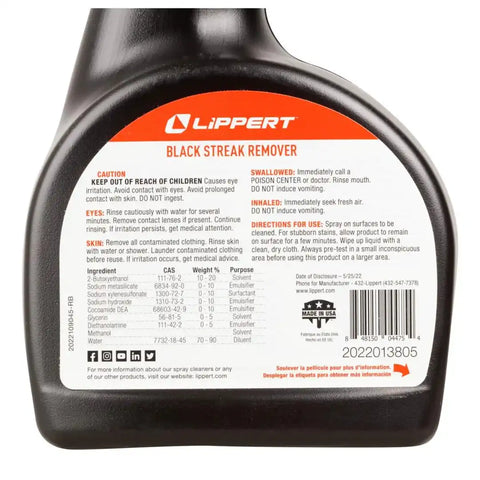 LIPPERT BLACK STREAK REMOVER SPRAY
