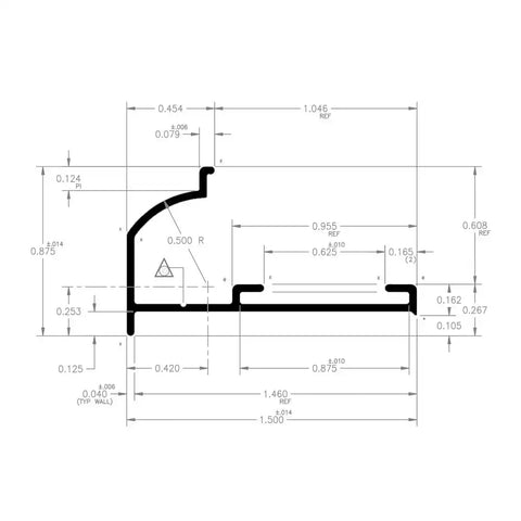 GTR RAIL BLK 16' EA