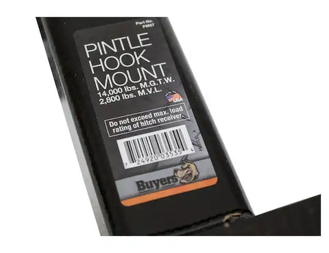 Buyers Products PM87 Pintle Hook Mounting Plate 2 Inch Hitch Receiver Mount 14000 P