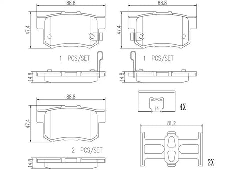 BREMBO P28039N DISC BRAKE PAD SET