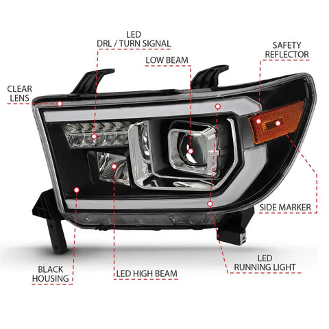 ANZO 111447 PROJECTOR LIGHT BAR H.L BLACK AMBER
