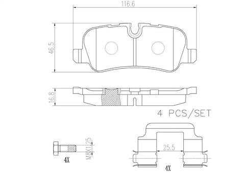 BREMBO P44013N DISC BRAKE PAD SET