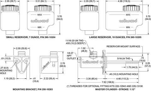 SHORT REMOTE M/C 3/4 BORE