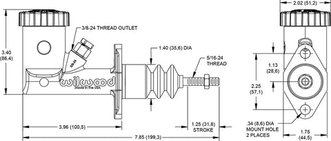 GS INTEGRAL MASTER CYLINDER - .750'