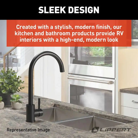 CURVED GOOSENECK FAUCET-BLACK MATTE