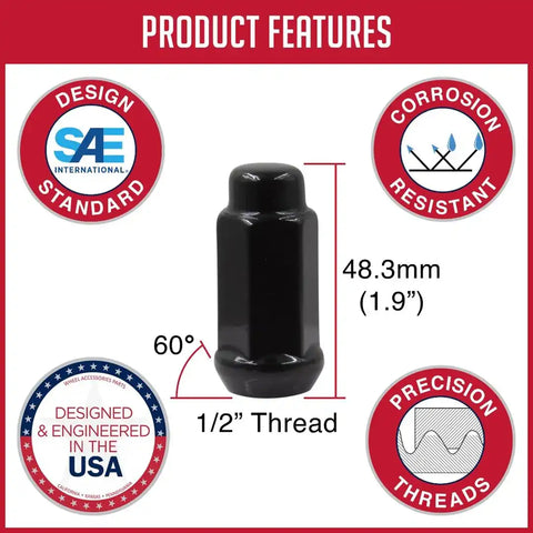 LUG-BLG 1.9 3/4-1/2 BLK