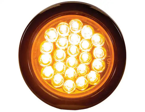 Buyers Products SL40AR Warning Light 4 Inch Round Dome Style Grommet Snap-In Stro