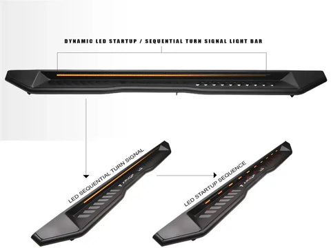 Armordillo 8722091 Running Board FX Series Powder Coated Matte Black Steel With