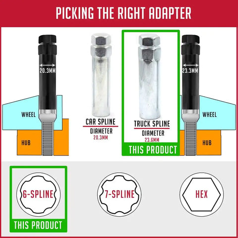 LUG AADPTER 6 SPLINE TRUC