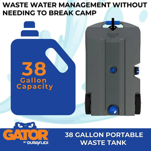 DURAFLEX 21904 GATOR WASTE TANK 38 GAL 4 WHEEL