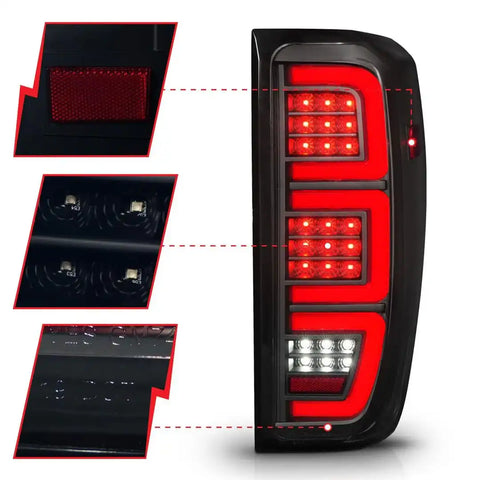 ANZO USA 311458 Tail Light Assembly LED Smoke Lens Black Housing Red Brake Light/