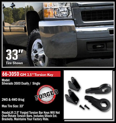 ReadyLift 66-3050 2000-10 CHEV/GMC 2500/3500HD 2.5'' Front Leveling Kit (Forged Torsion Key)