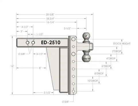 2.5' EXTREME DUTY 10' DROP/RISE