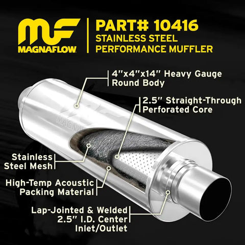 MAGNAFLOW 10416 MFLR MAG SS 14X4X4 2.5X2.
