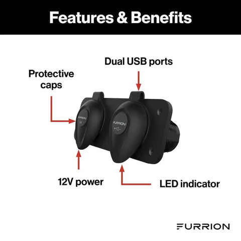 FURRION LLC F12VRSB-AM 12V DC SOCKET + DUAL USB CHARGER SO
