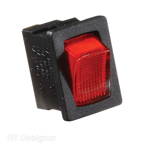 20A BLACK W/RED ROCKER SW