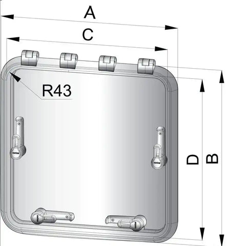 VETUS MAG4633SL MAGNUS DECK HATCH18'X12.8'SLVR