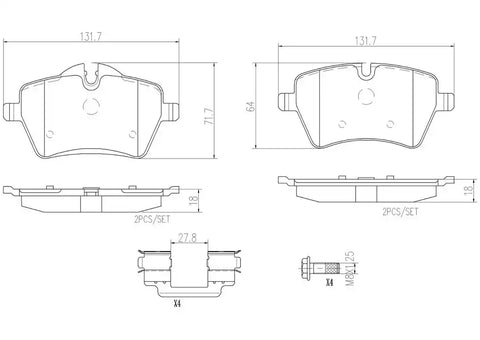 BREMBO P06051N DISC BRAKE PAD SET