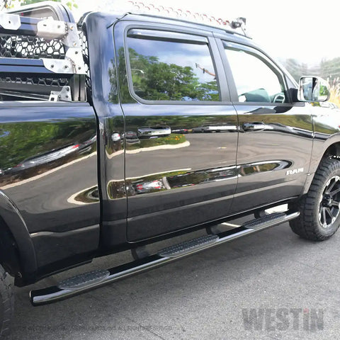 Westin 21-534345 - PRO TRAXX 5 Oval Wheel to Nerf Step Bars Black w/Mount Kit Crew Cab