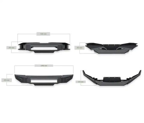 Black Horse Offroad AFB-F116-BU Bumper Armour II Direct Fit 3 Piece Modular Bolt-