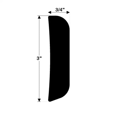 TACO METALS V21-9939BKA20 RIGID RUB RAIL BLACK 20