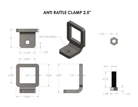 Bulletproof Hitches 25ANTIRATTLE 2.5' BULLETPROOF ANTI-RATTLE CLAMP