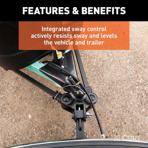 CURT 17501 TruTrack 4P Weight Distribution Hitch with 4x Sway Control, 10-15K