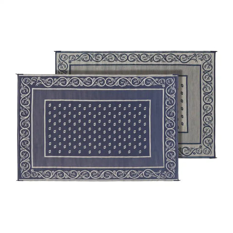Faulkner 48704 Patio Mat Vineyard Design 20 Foot Length x 8 Foot Width Blue Polypropylene