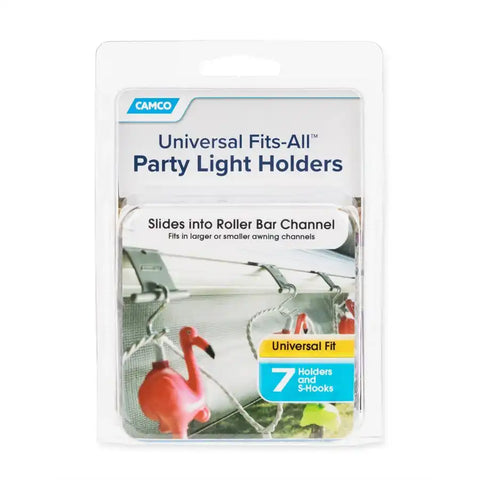 Camco 42693 Party Light Holder Awning Roller Bar Mounted Tab With Hook Plastic Clip