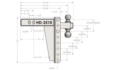 2.5' HEAVY DUTY 10' DROP/RISE