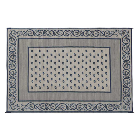 Faulkner 48704 Patio Mat Vineyard Design 20 Foot Length x 8 Foot Width Blue Polypropylene