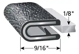 TRIMLOK 100B3X1/8-25 PVC EDGE TRIM FITS .125' EDGE 25FT