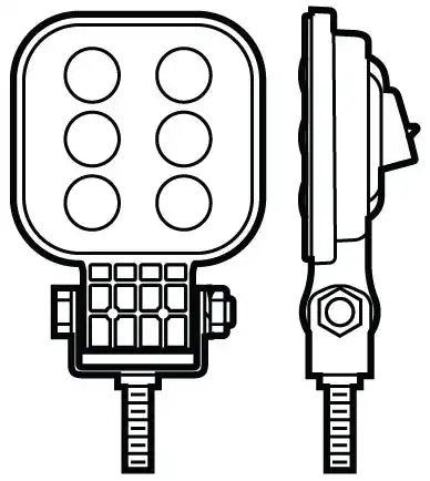 LED WORK LGT SQR PED MNTM  HARDWIRE