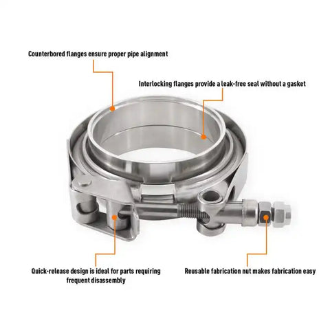 MISHIMOTO MMCLAMP-VS-3 MISHIMOTO STAINLESS STEEL V-BAND CL