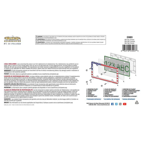 CRUISER 23003 USA FLAG CHROME