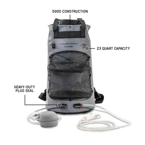 OVERLAND VCL 40300031 PORTABLE CAMP SHOWER 23 QT FOOT PU